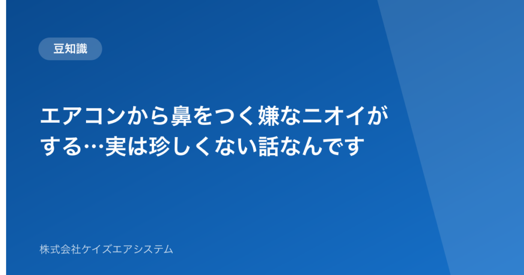 エアコンから鼻をつく嫌なニオイがする…実は珍しくない話なんです